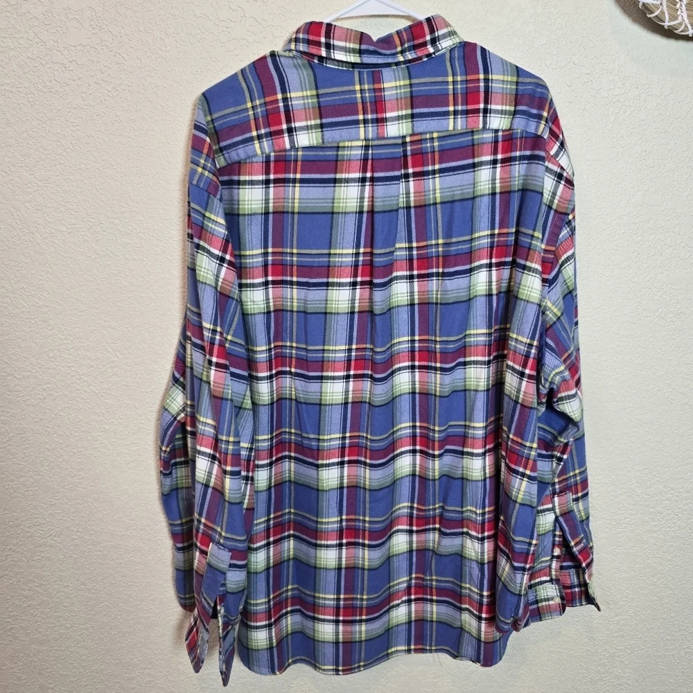 Polo Ralph Lauren Men's 3xbig Classic Fit Flannel Shirt Blue Plaid